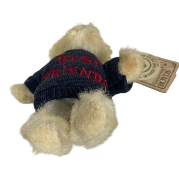 Boyds Bears Mini Teddy "Best Friends" Plush Navy Sweater Collectible 5" Vintage - Picture 7 of 8
